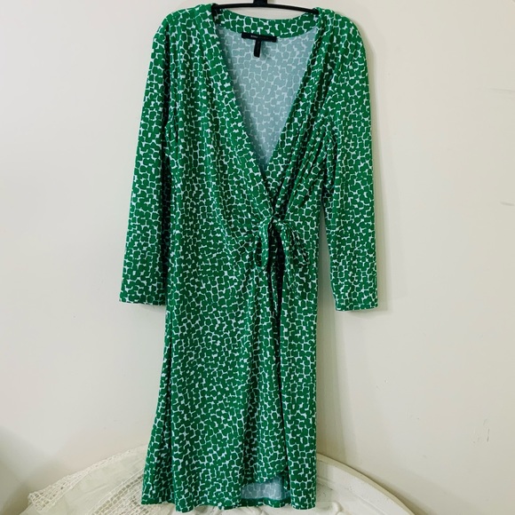 Mix Print Faux Wrap Dress - Picture 3 of 10